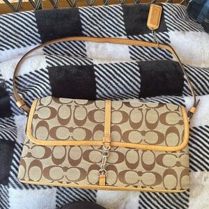Coach Brown/Tan Signature Canvas Crossbody Bag